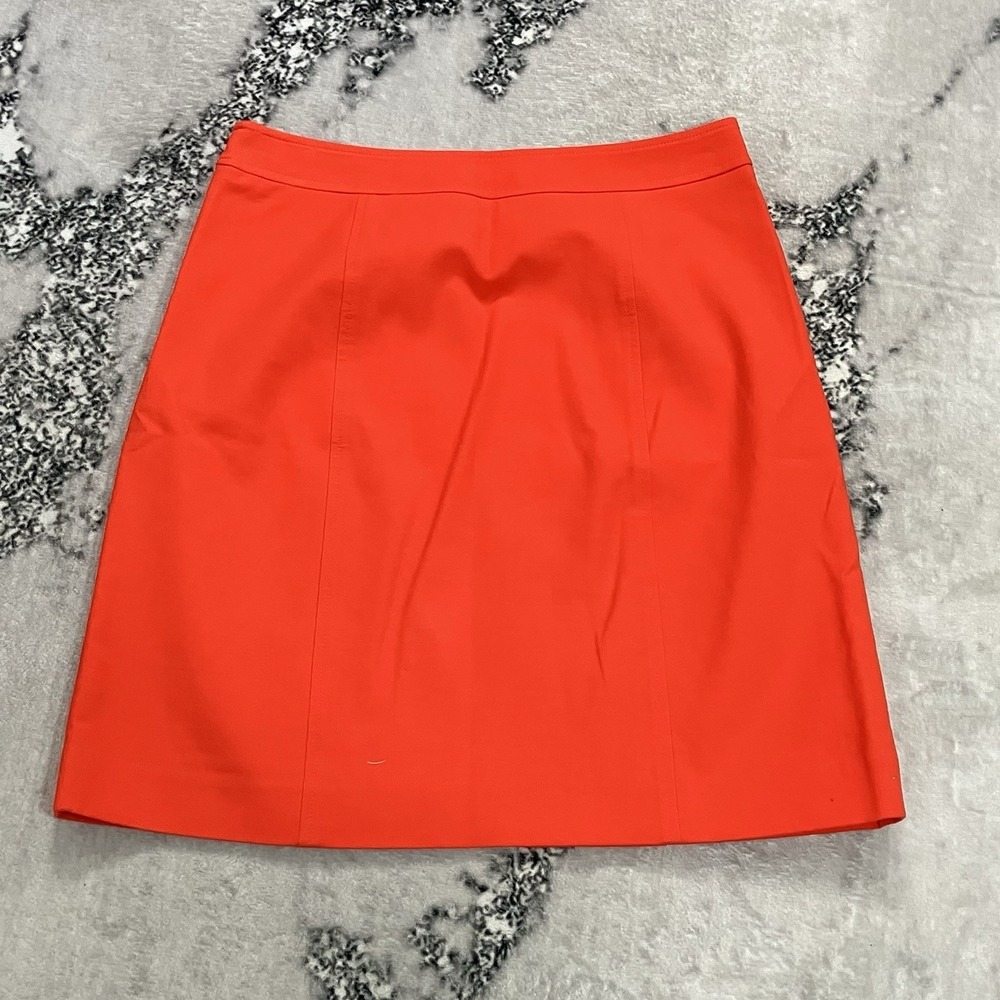 Ann Taylor Orange A-Line Skirt Side Zip Career Office Pockets Women's Size 4 - Picture 7 of 11